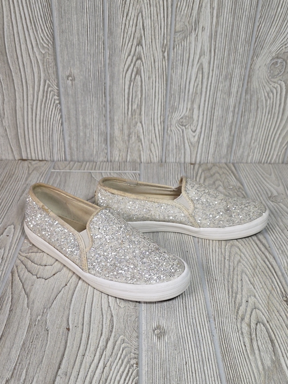 Keds X Kate Spade New York Double Decker Glitter Slip On Sneakers Womens 6